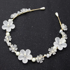 Mattierte Blume Künstliche Perle Haarreif Elegant Koreanisch Floral Haarschmuck Für Hochzeit Party Alltag Damen Mädchen