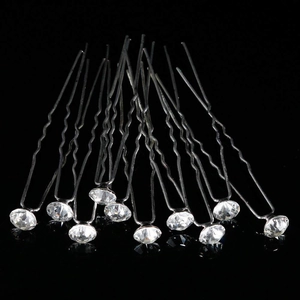 Set di forcine per capelli da sposa in argento con strass per acconciature eleganti
