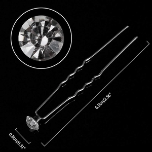 Set di forcine per capelli da sposa argento con strass scintillanti e spilli a U