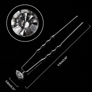 Set di forcine per capelli da sposa argentate con strass scintillanti e design a U