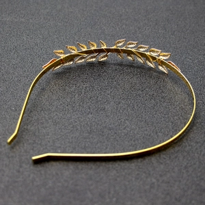 Golden leaf crown headband with classic Greek olive branch design for weddings and parties