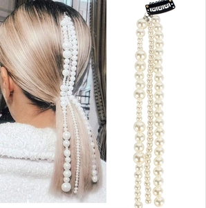 Élégante Pince à Cheveux à Franges en Künstliche Perles Artificielles à Trois Couches pour Femmes Mariage Accessoires de Cheveux Mariée
