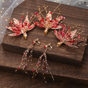 Ensemble d'accessoires de mariage avec pinces à cheveux érable et boucles dorées