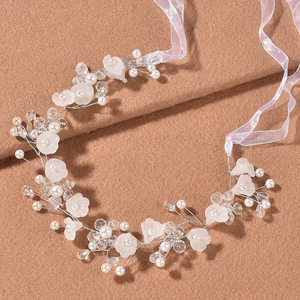 Handgefertigtes Braut Blumen Haarband Mit Kunstperlen Kristall Dekoration Koreanischer Stil Hochzeit Haarschmuck Damen Kinder