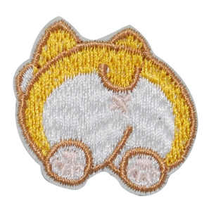 Cartoon animal embroidery patch with cute yellow hamster back design for DIY clothing decor