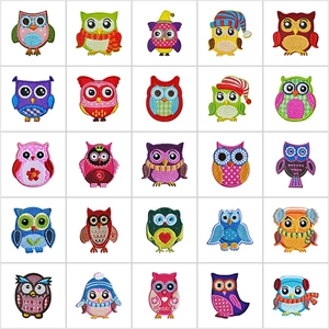 Cartoon Owl Embroidery Patches Iron On Sew On Embroidered Appliques For Clothing Jackets Backpacks DIY Decoration Cute Animal Embroidery Cloth Stickers