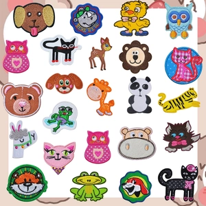 Cartoon Animal Embroidery Patches DIY Clothing Iron On Appliques For Kids Bags Jackets Decorative Repair Sewing Patches