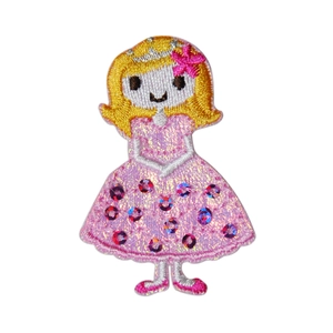 Embroidered cartoon princess patch with sequins for clothing DIY sewing accessories