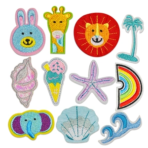 Cartoon Animal Food Embroidery Patches Polyester Iron On Sew On Patches For Clothing Bag DIY Decoration Colorful Cute Patch