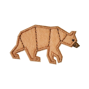 Cartoon geometric bear embroidery patch for DIY clothing accessories and bag decoration