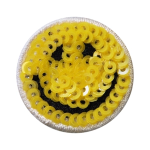 Classic yellow smiley face sequin embroidery patch for clothing DIY accessories