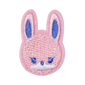 Pink cartoon rabbit embroidered patch for clothing decoration with fine stitch details