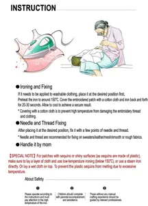 Instructions pour repasser et coudre des écussons brodés sur tissus et sacs
