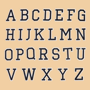 Varsity Alphabet Embroidery Patches Iron On Alphabet Letters For Clothing DIY Sewing Decoration Black White Fabric Patches