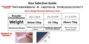 Size guide for men's leather bracelet with wrist measurements and length suggestions
