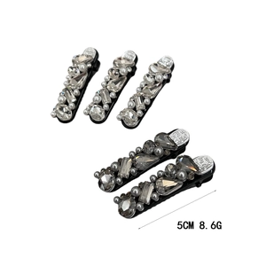 Luxury 5-piece rhinestone hair clip set with crystal and pearl accents in a gift-ready style