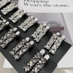Luxury Rhinestone Faux Artificial Pearl Hair Clip Set For Women Vintage Alloy Duckbill Clip Elegant Side Hairpin Fashion Headwear
