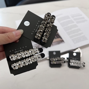 Pince à Cheveux de Luxe à Double Rangée de Strass Barrette en Cristal Tchèque Accessoires de Coiffure Élégants Femme