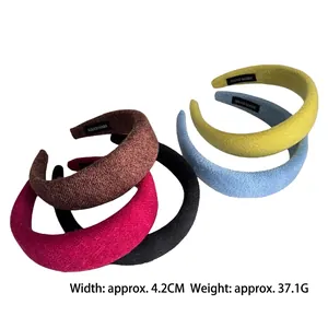 Wide knit wool headband for women in multiple colors to increase hair volume and height