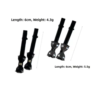 Elegant black heart hair clips with bow details, showing 6cm length and weight dimensions