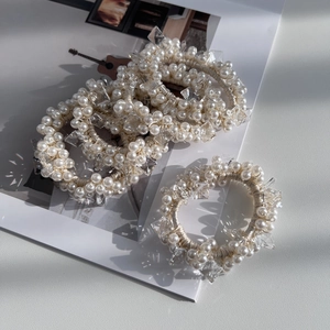 Elegant Künstliche Perle Kristall Künstliche Perlen Haargummi Für Damen Mode Elastische Haarseil Handgefertigt Haarschmuck Schmuck Für Täglich Party