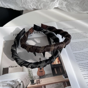 Eleganter Satin-Stirnband mit Strasssteinen in Schwarz und Braun Farben