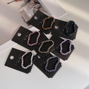 Sparkling crystal hair tie set in 7 colors with elegant rhinestone cloud design