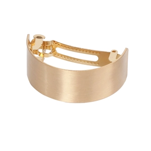 Sleek gold brushed metal curved hair clip for women with a minimalist spring clasp design