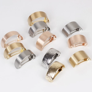 Minimalist Brushed Metal Hair Clip Arc Barrette Large Ponytail Holder Strong Spring Clip Accessory Women Hair Accessories
