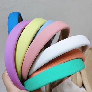 Set of thick sponge headbands in various macaron colors for women and girls