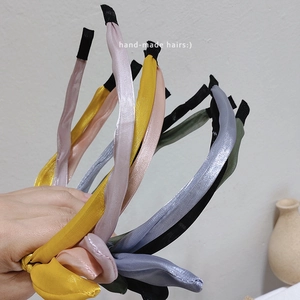 Lot de serre-têtes en satin brillant avec oreilles de lapin en jaune rose bleu vert