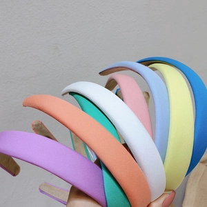 Minimalist thick sponge headbands in various solid colors for women's hair styling