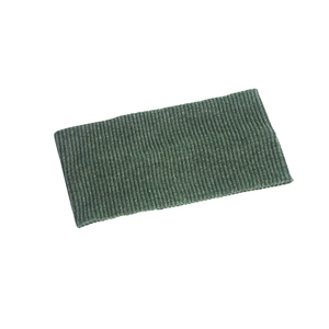 Elastic dark green ribbed knit headband for men and women, minimalist solid color hairband