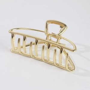 Pince à cheveux élégante en métal doré avec ressort pour accessoires de coiffure femme