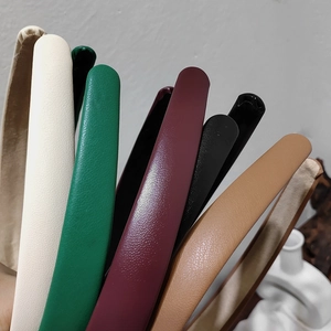 Litchi pattern faux leather headbands for women in assorted retro colors and textures