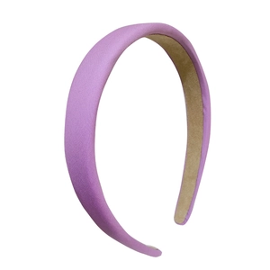 Simple light purple satin headband with anti-slip lining for hair styling