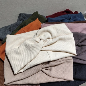 Ensemble de bandeaux en tricot torsadé large pour femmes avec texture élastique en côtes