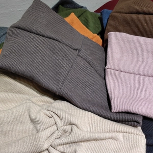 Bandeaux larges en maille côtelée de style français pour femmes en plusieurs coloris
