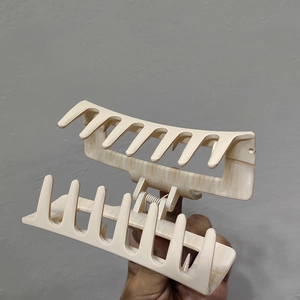 French style matte cream rectangular hair claw clip for elegant updo hairstyles