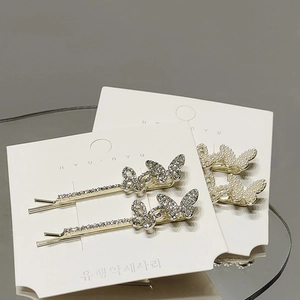 Elegantes Gold Legierung Schmetterling Haarspangen Set Funkelnde Strass Künstliche Perle Haarschmuck Für Damen Süßer Koreanischer Stil