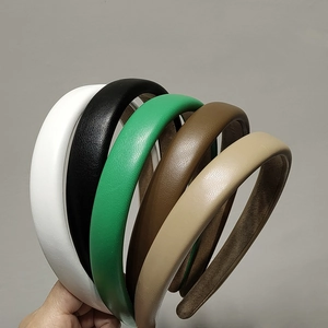 Elegant French padded sponge headband set with premium faux leather texture in multiple colors