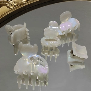 Dolci Pinze per Capelli a Sirena Cangianti Piccola Pinza in Acetato Perla Artificialto per Donne Ragazze Fermagli Laterali Accessori