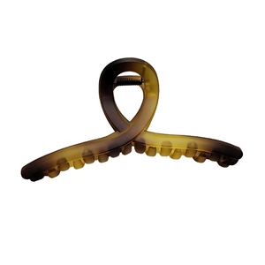 Grande pince à cheveux mate vert olive dégradé, design torsadé pour coiffure élégante