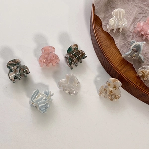 Mini Acetate Hair Claw Clips Marble Texture Small Hairpins Retro Side Bangs Clips For Women Girls Elegant Hair Accessories
