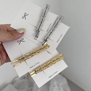 Barrettes à Cheveux en Métal Martelées Minimalistes Épingles à Cheveux en Alliage Élégantes Texture de Lave Géométrique Pour Femmes