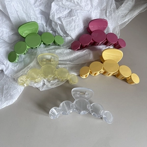 Simple Plastic Bubble Geometric Large Hair Claw Clip For Women Everyday Bathing Solid Color Resin Glossy Hair Accessory
