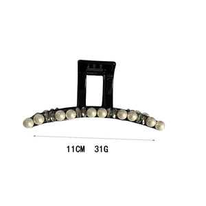 Elegante fermaglio per capelli con cristallo K9 e perle, lungo 11cm e peso di 31g