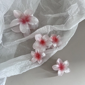Pinces à cheveux en forme de fleur avec dégradé rose, parfaites pour les vacances d'été