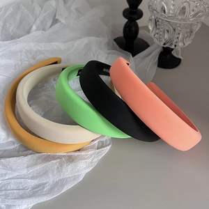 Padded sponge headband set in yellow green and pink colors for high cranial top look