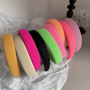 Thick colorful sponge headbands in nine vibrant colors for high cranial top hairstyle